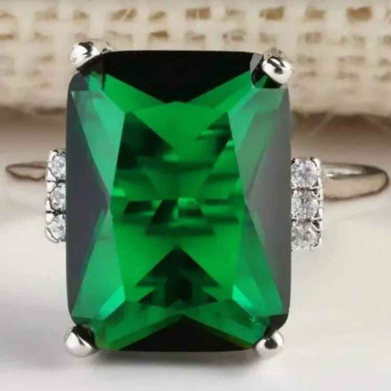 Fashion Princess engagement jewelry 16.42ct natural Aquamarine multicolor wedding commitment ring size 5-11