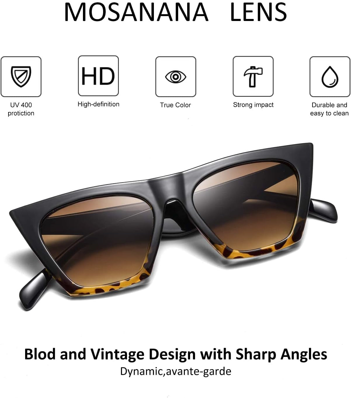 Square Cat Eye Sunglasses for Women Trendy Style Model-Shine