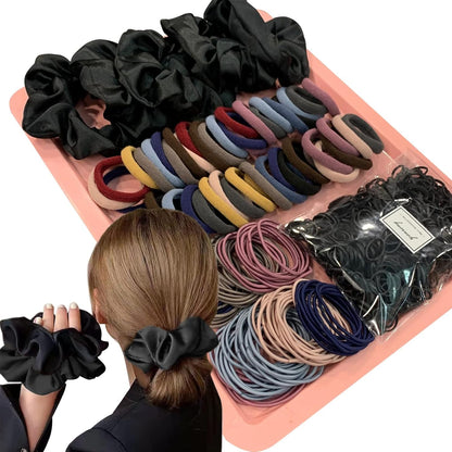 755PCS Hair Accessories for Woman Set Seamless Ponytail Holders Variety Hair Scrunchies Hair Bands Scrunchy Hair Ties for Thick and Curly (Mix)