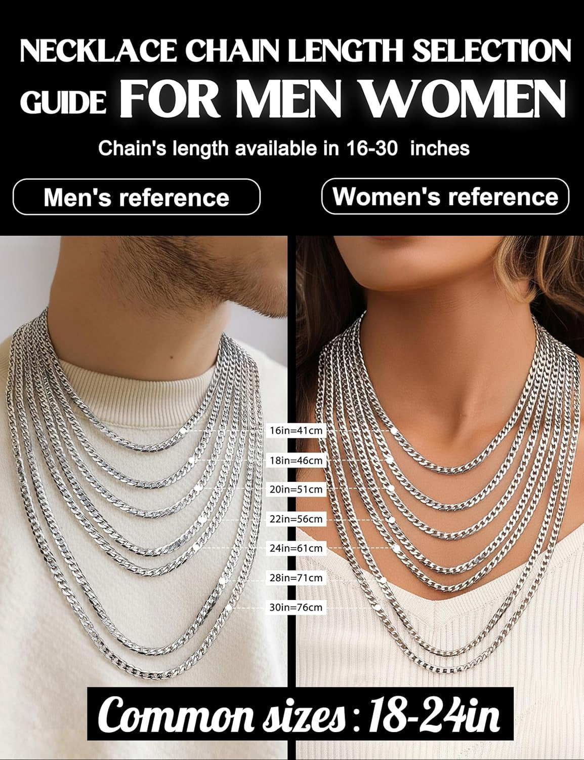 925 Sterling Silver Cross Necklace for Men - Waterproof Layered Sterling Silver Cross Pendant Necklaces Stainless Steel Cuban Link Herringbone Cross Chain Necklace Set Jewelry Gifts 16-30 Inches