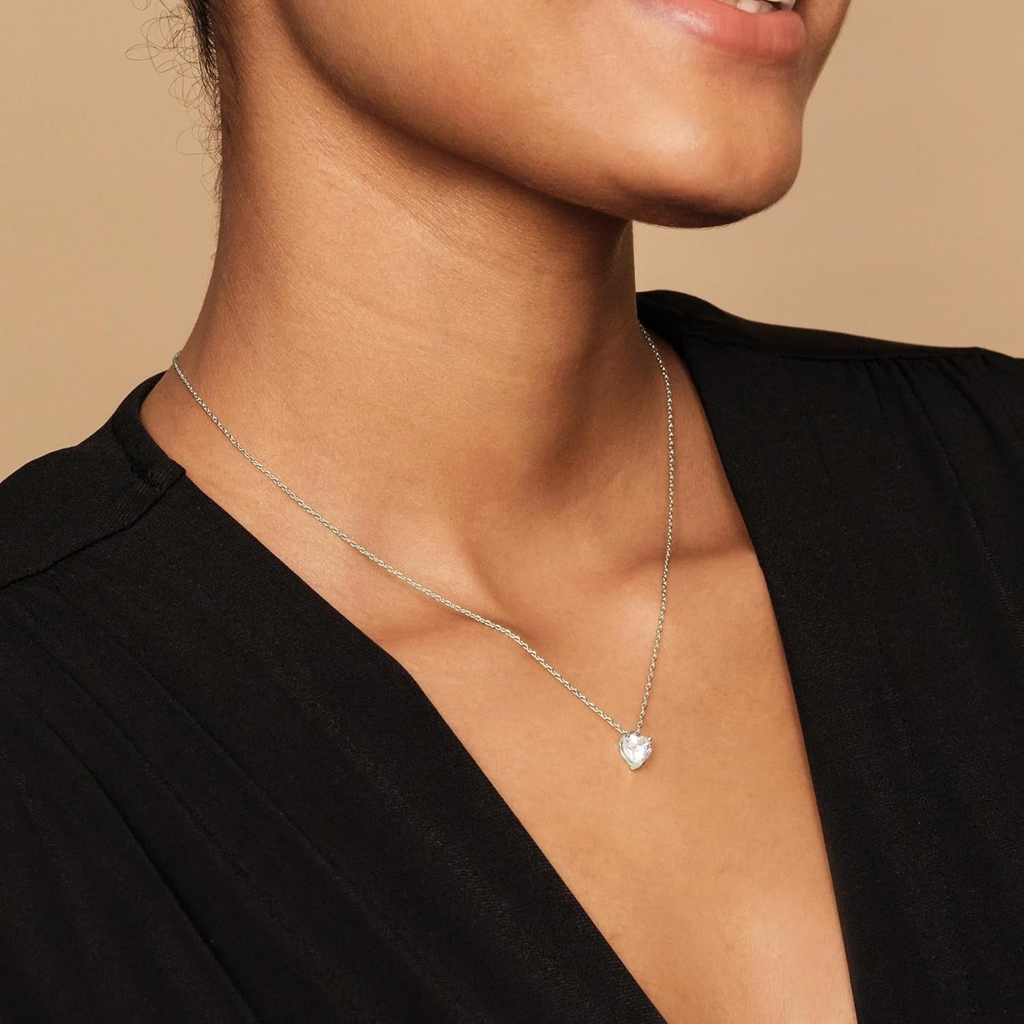 14K Gold Plated Cubic Zirconia Diamond Pendant Necklace for Women | Adjustable Slider