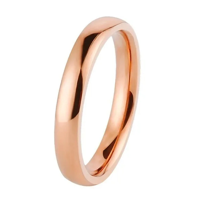 1Pcs Elegant Gold and Silver and Rose Gold Stainless Steel Comfort Fit Plain Wedding Band Ring Width 3Mm