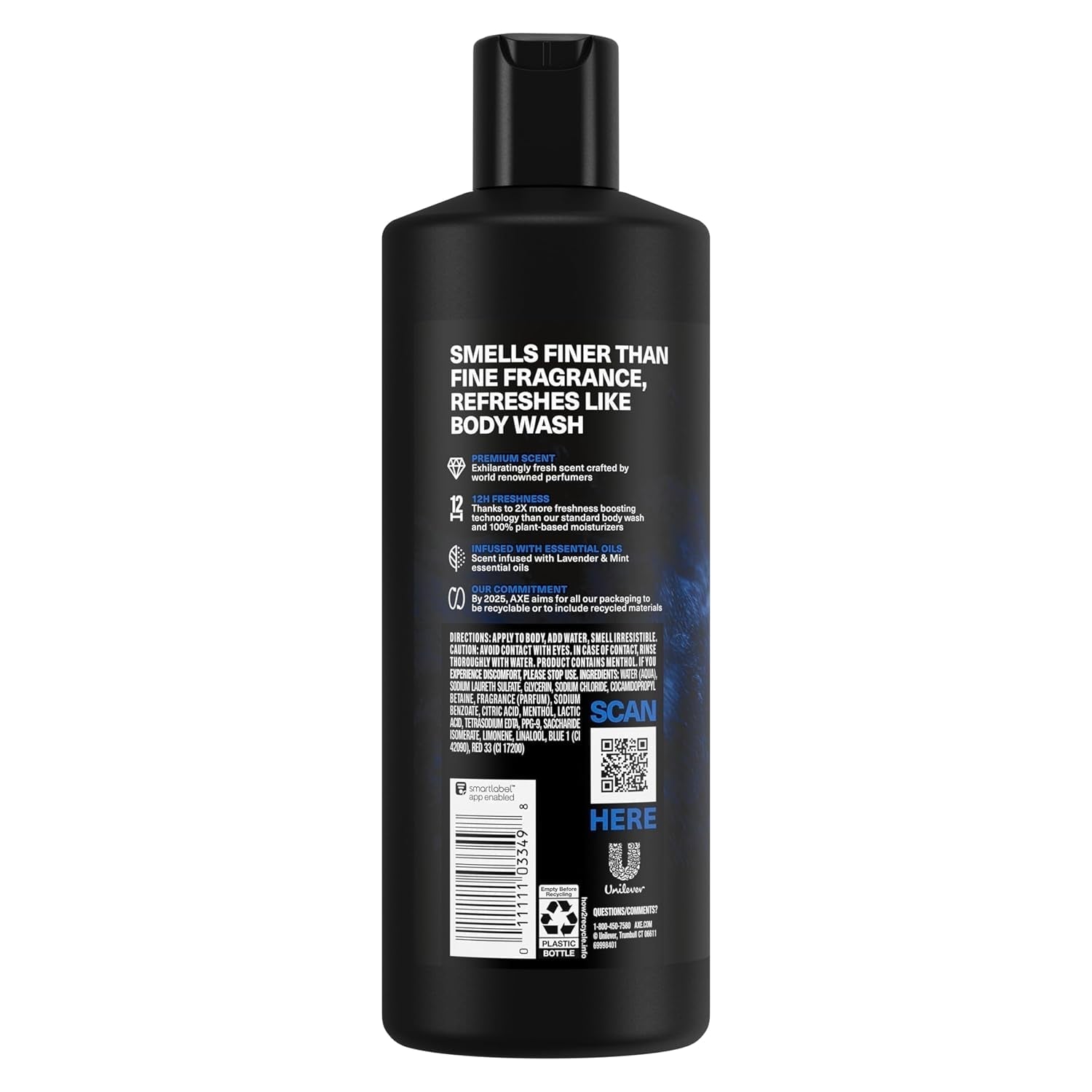 Fine Fragrance Collection Body Wash for Men Blue Lavender 4 Count 12H Refreshing Scent Shower Gel Infused with Lavender, Mint, and Amber Essential Oils 18 Oz - WORLD TIME VISITS