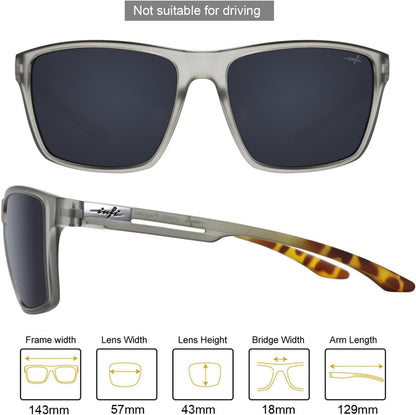 Fishing Polarized Sunglasses for Men Driving Running Golf Sports Glasses Square UV Protection Designer Style Unisex - WORLD TIME VISITS