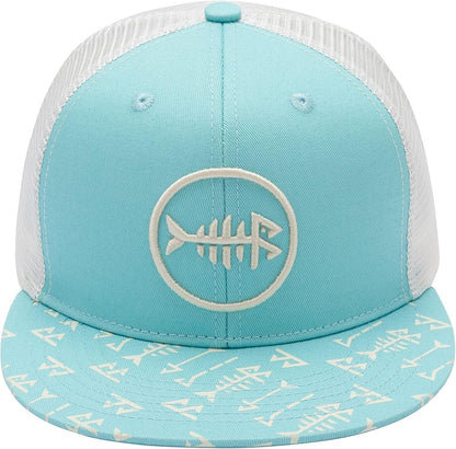 Flat Brim Trucker Cap Adjustable Snapback Hat Mesh Back for Men Women - WORLD TIME VISITS