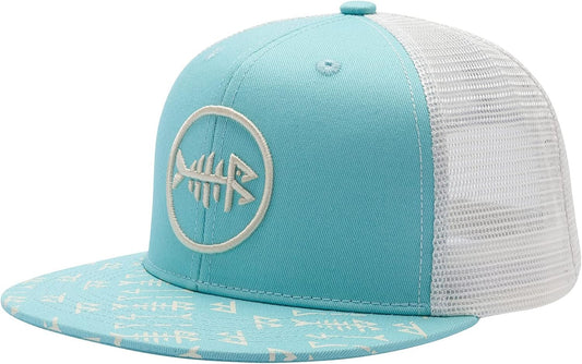 Flat Brim Trucker Cap Adjustable Snapback Hat Mesh Back for Men Women - WORLD TIME VISITS