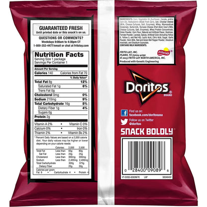 Flavored Tortilla Chips, Nacho Cheese, 1 Ounce (Pack of 104)