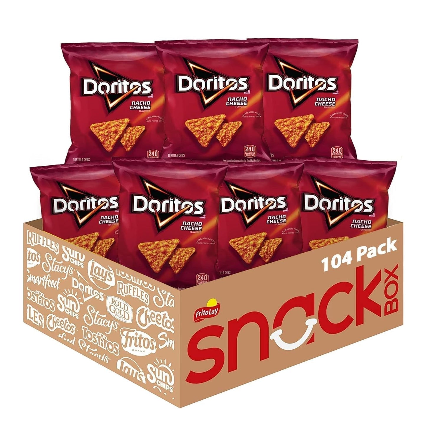 Flavored Tortilla Chips, Nacho Cheese, 1 Ounce (Pack of 104) - WORLD TIME VISITS