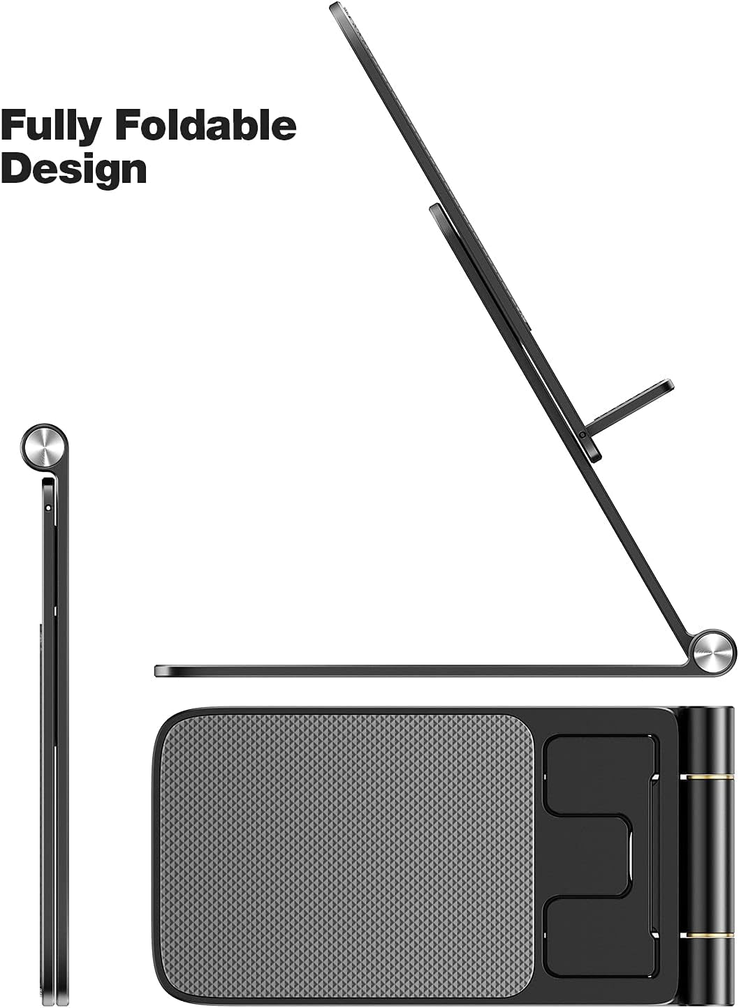Foldable Aluminum Desktop Phone Stand, Portable Phone Stand, Adjustable Height Phone Holder, Cellphone Cradle Compatible with Iphone Pro/Max/Mini, Samsung Galaxy, Pixel Smartphone - WORLD TIME VISITS