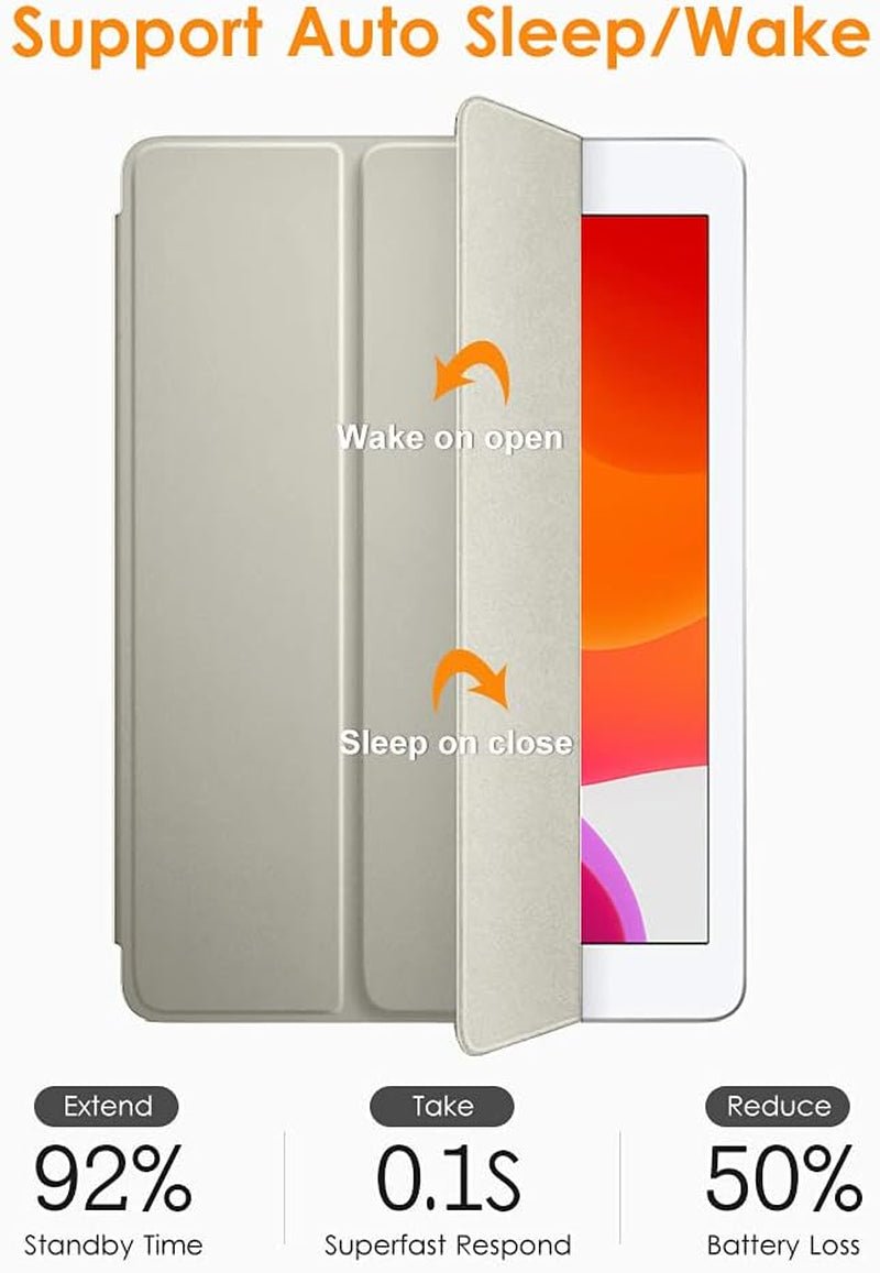 for Ipad 9Th/ 8Th/ 7Th Generation 10.2 Case, Lightweight Soft TPU Back for Ipad 10.2 Inch (2021/2020/2019) [Auto Wake/Sleep + Trifold Stand] - Silver