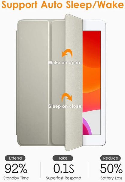 for Ipad 9Th/ 8Th/ 7Th Generation 10.2 Case, Lightweight Soft TPU Back for Ipad 10.2 Inch (2021/2020/2019) [Auto Wake/Sleep + Trifold Stand] - Silver