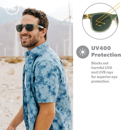 Fort Knocks Polarized Sunglasses for Men & Women - Impact Resistant Lenses & Full UV400 Protection