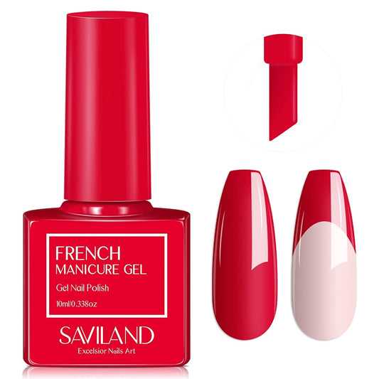 French Gel Nail Polish - 1PC 10ML Red Gel Polish U V LED Soak off Gel Quick French Manicure Gel Polish Nail Salon DIY Home for Starters Professionals - WORLD TIME VISITS