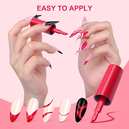 French Gel Nail Polish - 1PC 10ML Red Gel Polish U V LED Soak off Gel Quick French Manicure Gel Polish Nail Salon DIY Home for Starters Professionals