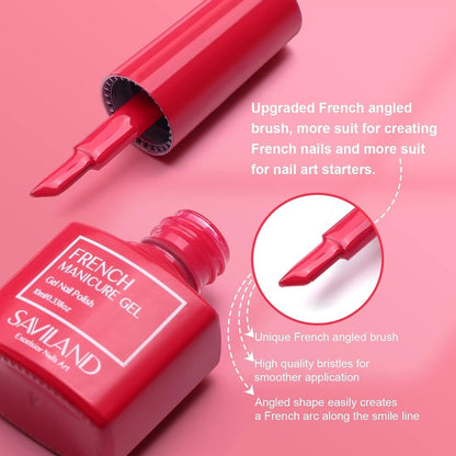 French Gel Nail Polish - 1PC 10ML Red Gel Polish U V LED Soak off Gel Quick French Manicure Gel Polish Nail Salon DIY Home for Starters Professionals - WORLD TIME VISITS