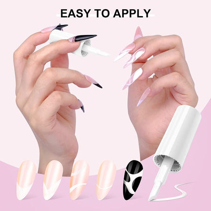 French Gel Nail Polish: 1PC 10ML White Gel Polish Easy French Smile Line in 5S French Tip Nail Tool French Nails U V LED Gel French Tip Nail Art Nail Supplies for Starter Professional Gift
