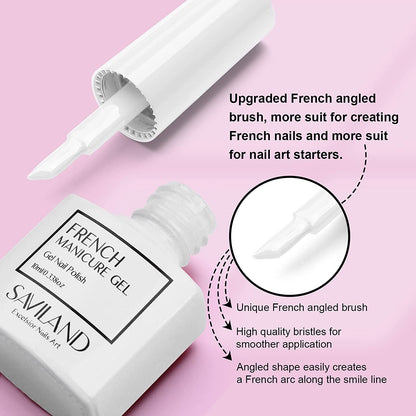 French Gel Nail Polish: 1PC 10ML White Gel Polish Easy French Smile Line in 5S French Tip Nail Tool French Nails U V LED Gel French Tip Nail Art Nail Supplies for Starter Professional Gift