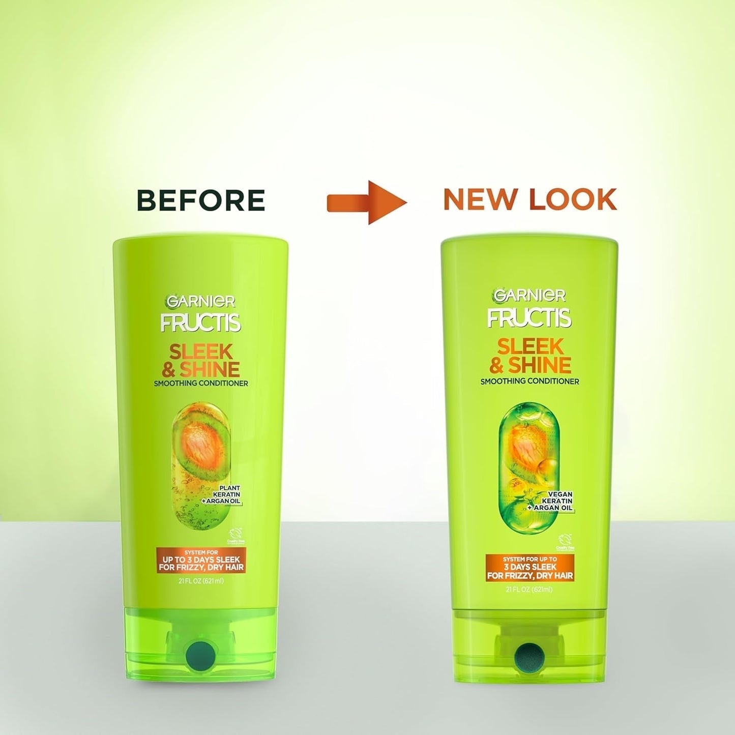 Fructis Sleek & Shine Conditioner, Frizzy, Dry, Unmanageable Hair, 21 Fl. Oz.(Packaging May Vary)