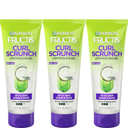 Fructis Style Curl Scrunch Controlling Gel for Shape & Shine, 6.8 Fl Oz, 3 Count (Packaging May Vary) - WORLD TIME VISITS