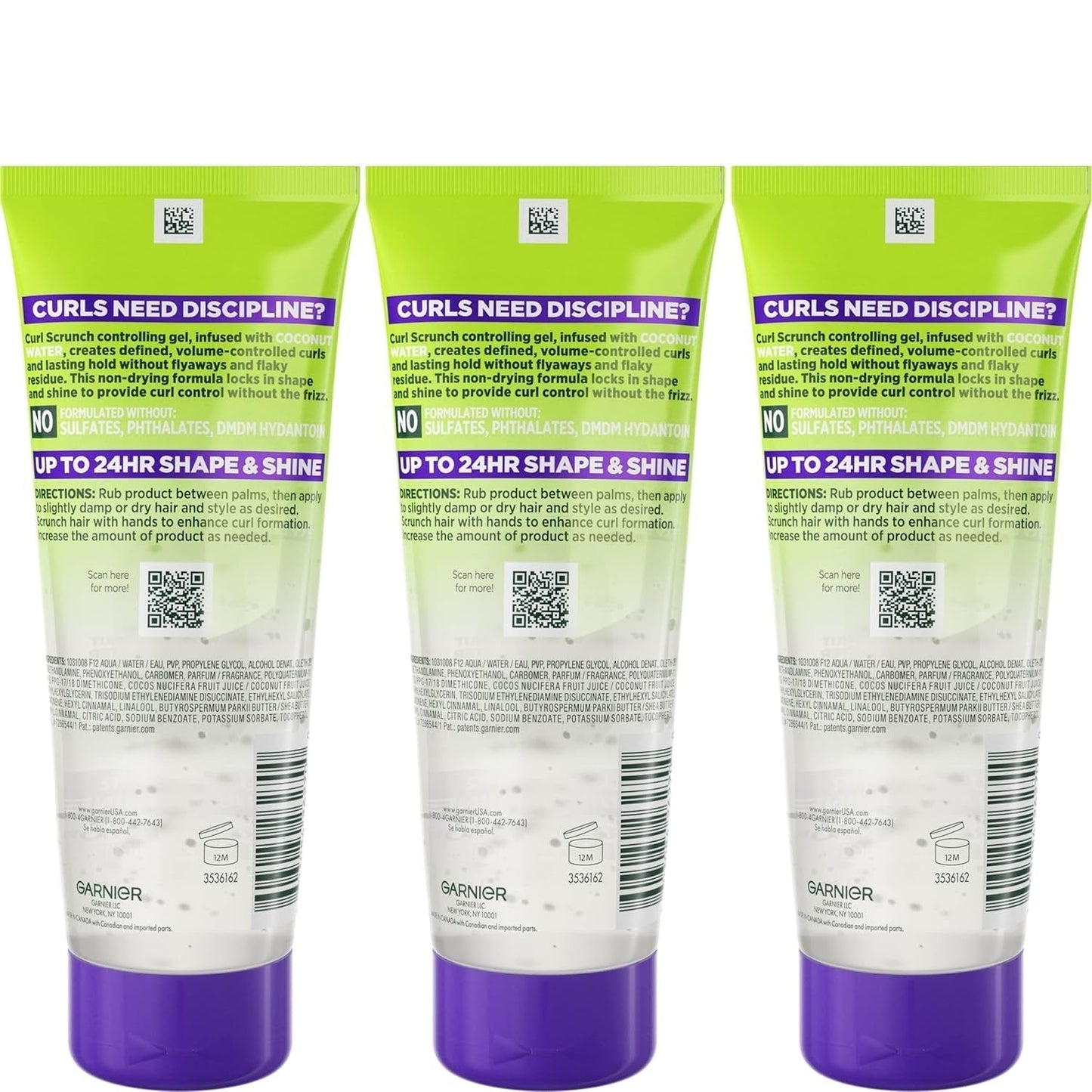 Fructis Style Curl Scrunch Controlling Gel for Shape & Shine, 6.8 Fl Oz, 3 Count (Packaging May Vary) - WORLD TIME VISITS