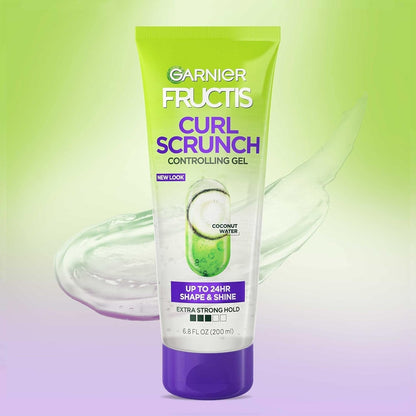 Fructis Style Curl Scrunch Controlling Gel for Shape & Shine, 6.8 Fl Oz, 3 Count (Packaging May Vary)