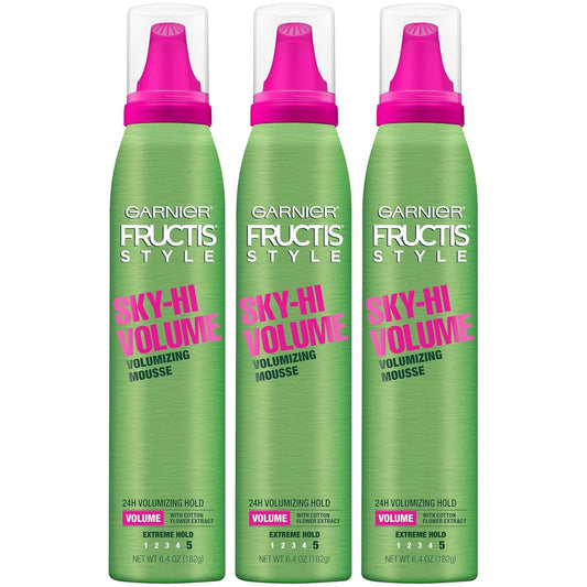 Fructis Style Sky - Hi Volume Mousse, Extreme Hold, 6.4 Oz, 3 Count (Packaging May Vary) - WORLD TIME VISITS