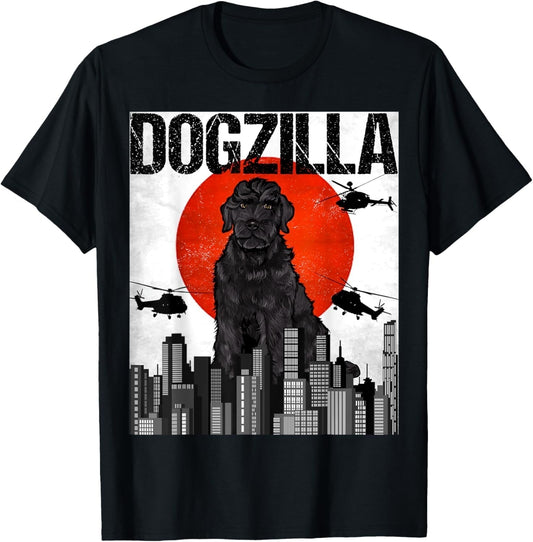Funny Vintage Japanese Dogzilla Black Russian Terrier T-Shirt - WORLD TIME VISITS
