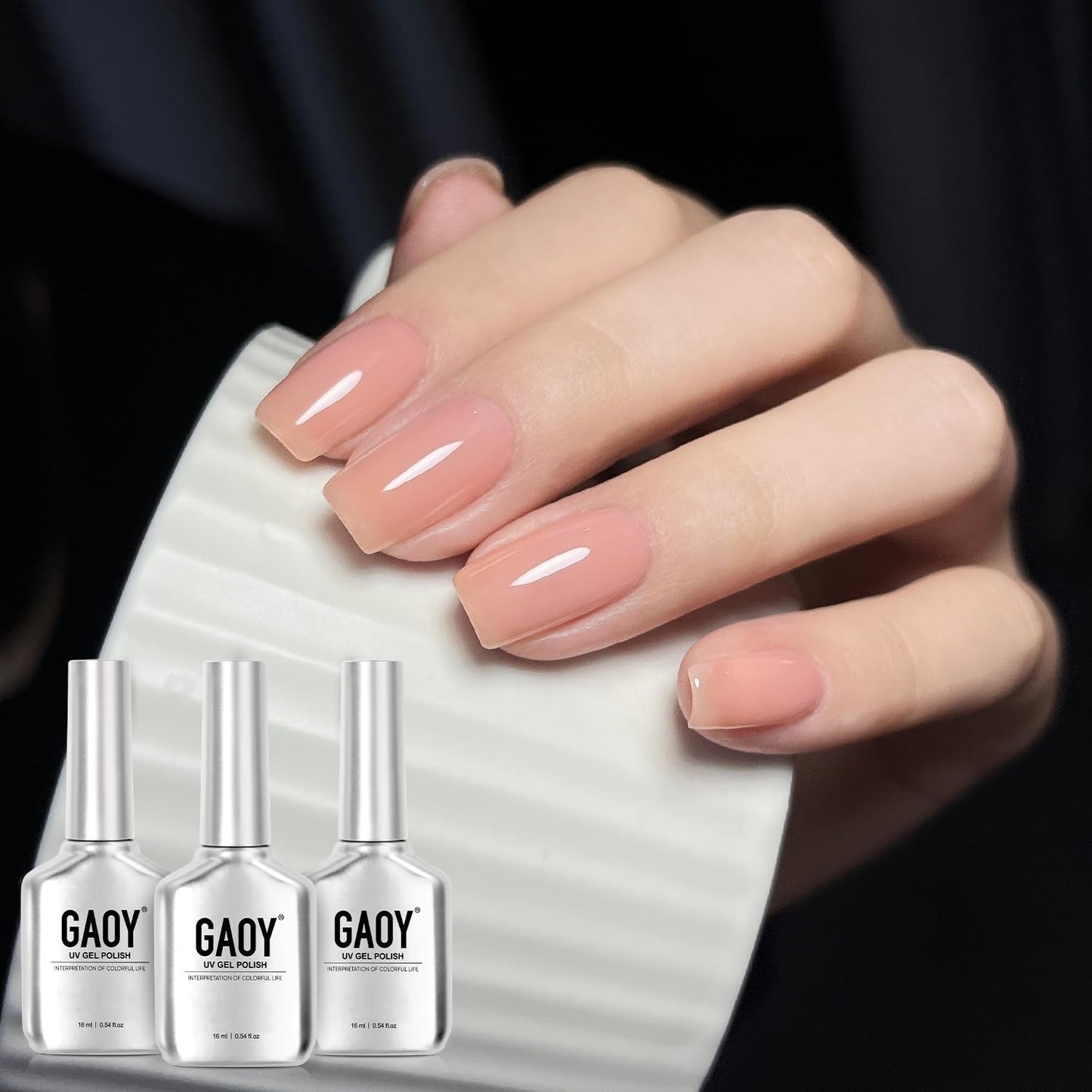 Gel Nail Polish Kit, 3 Colors 16Ml Jelly Milky White Glitter, Sheer Soak off UV Gel Polish Set - Pearl Shimmer - WORLD TIME VISITS
