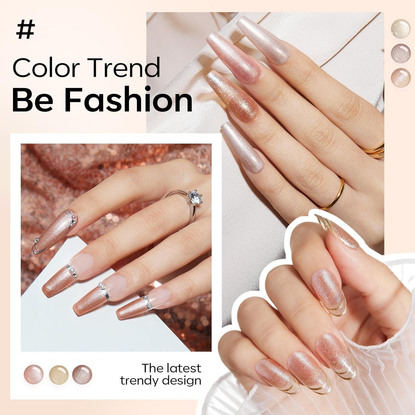 Gel Nail Polish Set, Nude 6 Colors Neutral Gel Polish Skin Tone Pink Glitter Nail Polish Shimmery Pear Gel Polish Starter Kit Soak off All Season Nude Gel Nail Polish LED Manicure DIY Salon