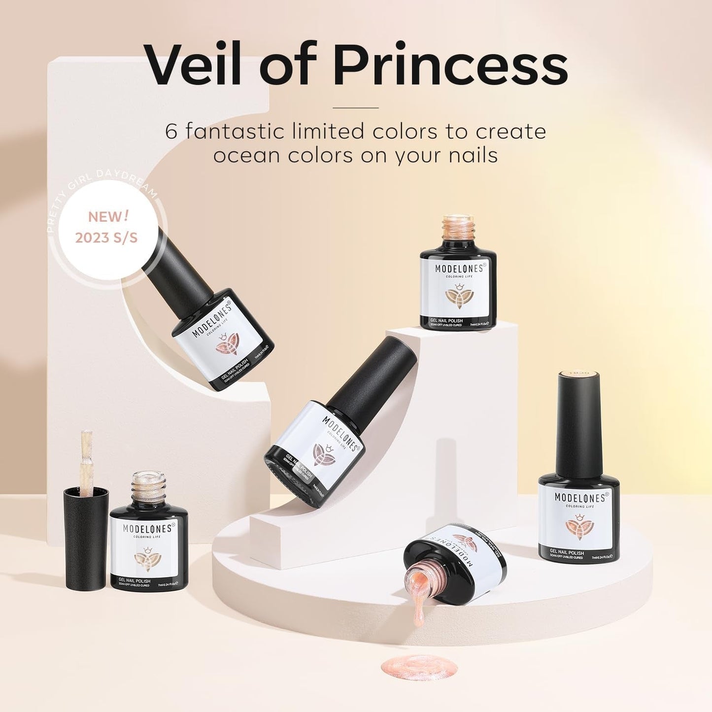Gel Nail Polish Set, Nude 6 Colors Neutral Gel Polish Skin Tone Pink Glitter Nail Polish Shimmery Pear Gel Polish Starter Kit Soak off All Season Nude Gel Nail Polish LED Manicure DIY Salon