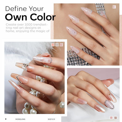 Gel Nail Polish Set, Nude 6 Colors Neutral Gel Polish Skin Tone Pink Glitter Nail Polish Shimmery Pear Gel Polish Starter Kit Soak off All Season Nude Gel Nail Polish LED Manicure DIY Salon