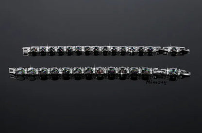 Gem Stone King 925 Sterling Silver Gorgeous Oval and Round Sparkling Cubic Zirconia CZ Tennis Bracelet Jewelry Gift