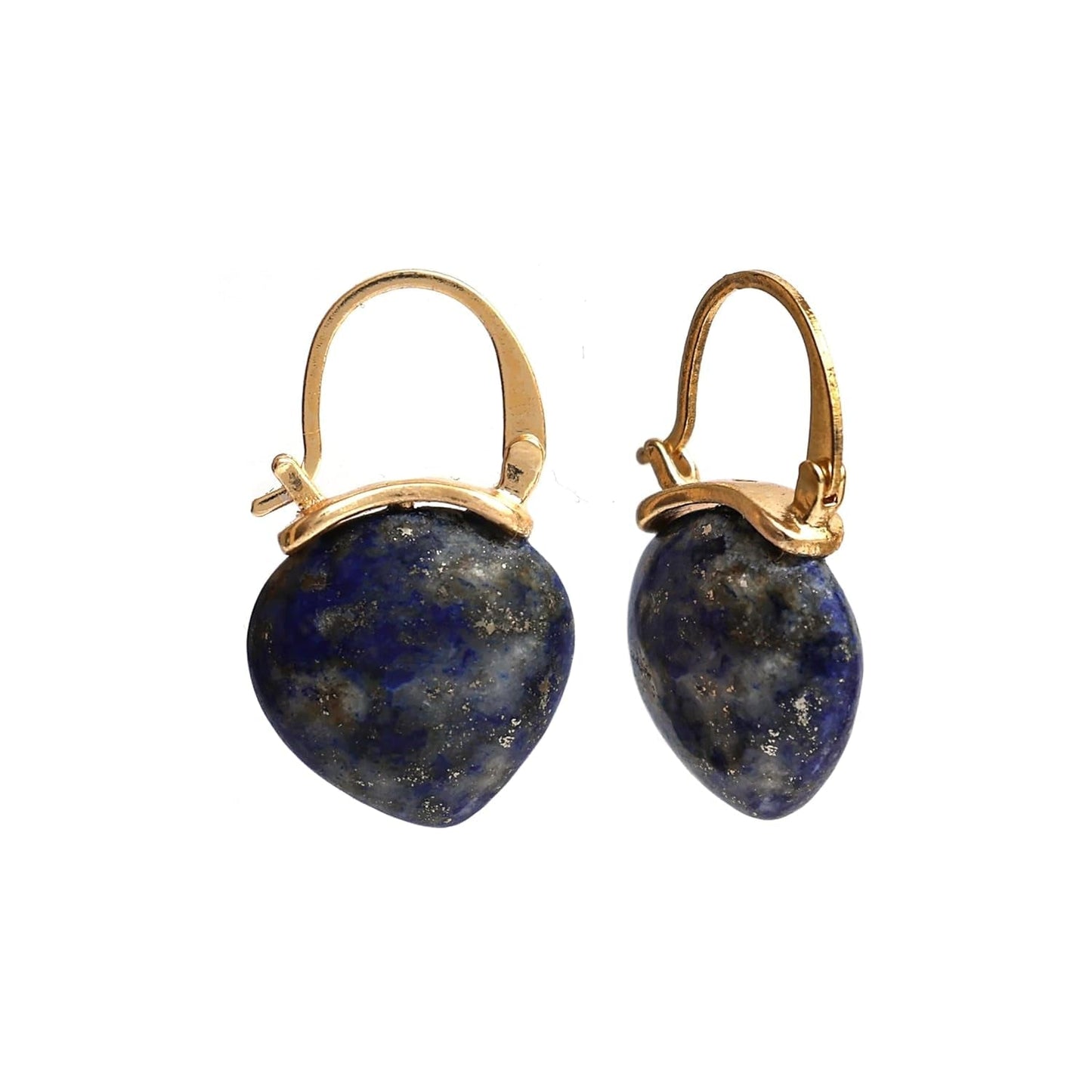 Gempires Lapis Lazuli Hoop Earrings for Women, Drop Earrings, September Birthstone, Trendy, Dangling, 15Mm Pear Shape Crystal, 14K Gold Plated Jewelry - WORLD TIME VISITS