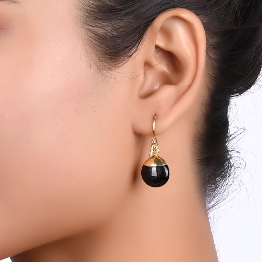 Gempires Lapis Lazuli Teardrop Dangle Earrings for Women, 14K Gold Electroplated Pear Crystal Earrings with Gold Plated Hooks, Dangling Drop Earring, Party Wear - WORLD TIME VISITS