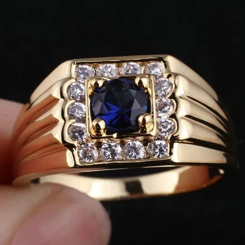 Genuine 18 K Yellow Gold Filled 925 Sterling Silver Ring Lucky Sapphire Diamond Jewelry Anniversary Proposal Gift Party Infinity Band Engagement Wedding Rings Size 5 - 11 - WORLD TIME VISITS