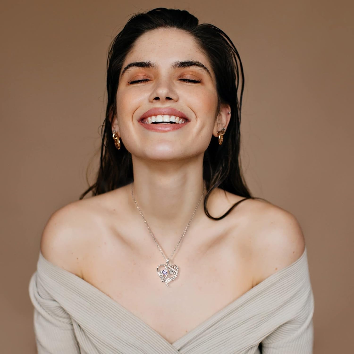 Gift for Mom, Mother and Child Love Heart Pendant Necklace, Mothers Day Gifts for Mom Women 925 Sterling Silver Necklace with Birthstone Necklaces for Mother'S Day Valentines Anniversary Christmas Birthday Gifts for Wife from Husband - WORLD TIME VISITS