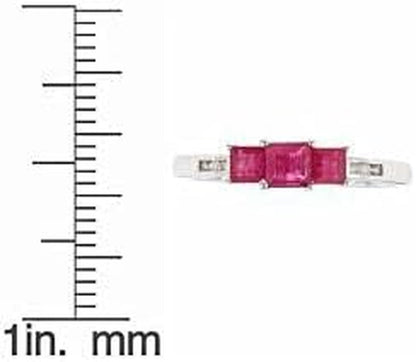 Gin and Grace 14K Yellow Gold Mozambique Genuine Ruby Ring with Diamonds for Women Holiday Gifts | Ethically, Authentically & Organically Sourced (Princess-Cut) Shaped Ruby Jewelry for Her | Ruby Ring for Women Holiday Gifts