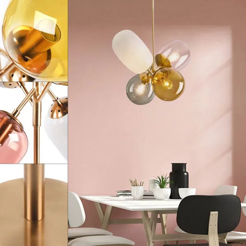 Glass Ball LED Pendant Lamp Chandelier Ceiling Light Child's Room Modern Colored - WORLD TIME VISITS