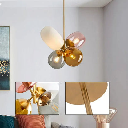 Glass Ball LED Pendant Lamp Chandelier Ceiling Light Child's Room Modern Colored