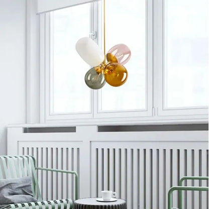 Glass Ball LED Pendant Lamp Chandelier Ceiling Light Child's Room Modern Colored