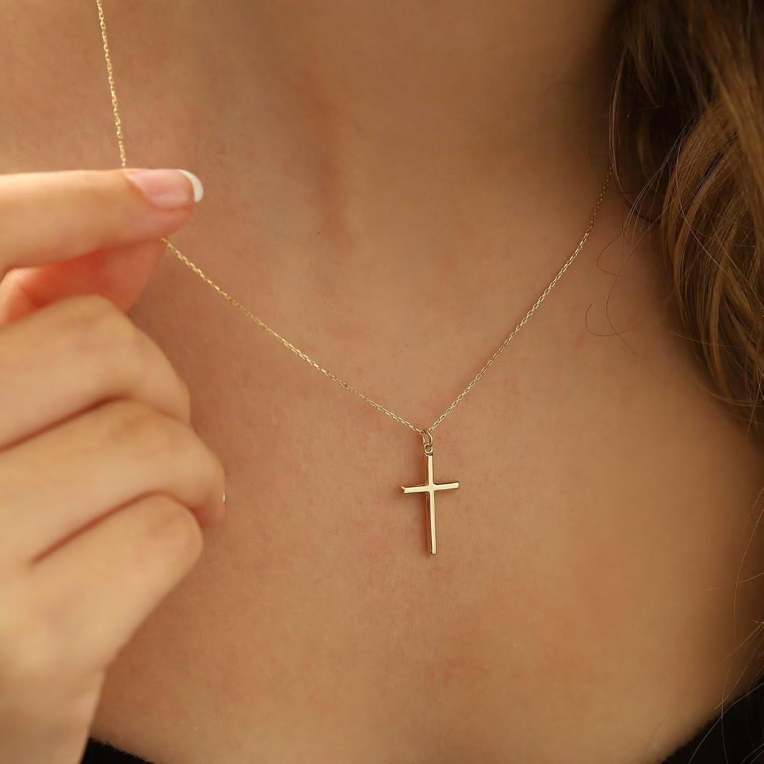 Gold Cross Necklace for Women Girls Trendy - 14K Gold Plated Layered Cross Necklace Tiny Sideway Choker CZ Necklaces for Women Trendy Faith Jewelry First Communion Gifts - WORLD TIME VISITS