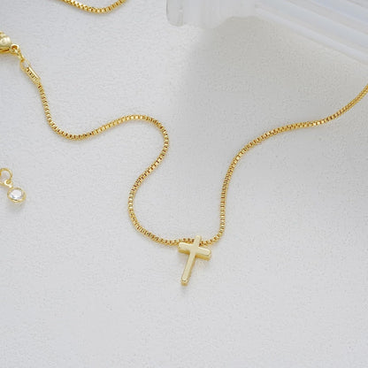 Gold Cross Necklace for Women, Trendy 14K Gold Plated Charm Box Chain Choker Dainty, Christian Religious Faith Small Cross Pendant Necklace Non Tarnish