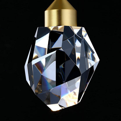 Gold Crystal Pendant Light Small Hanging Pendant Light Fixtures 8W LED Light 3 Color Temperature Adjustable 3000K-5000K-4000K Mini Single Modern Chandelier for Kitchen Island Bathroom