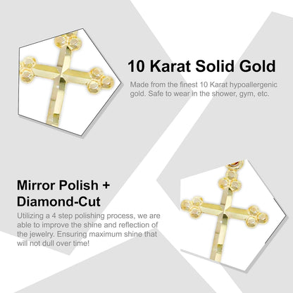 Gold Mini Cross Charm Pendant - 10/14 Karat Gold - Religious Cross Necklace