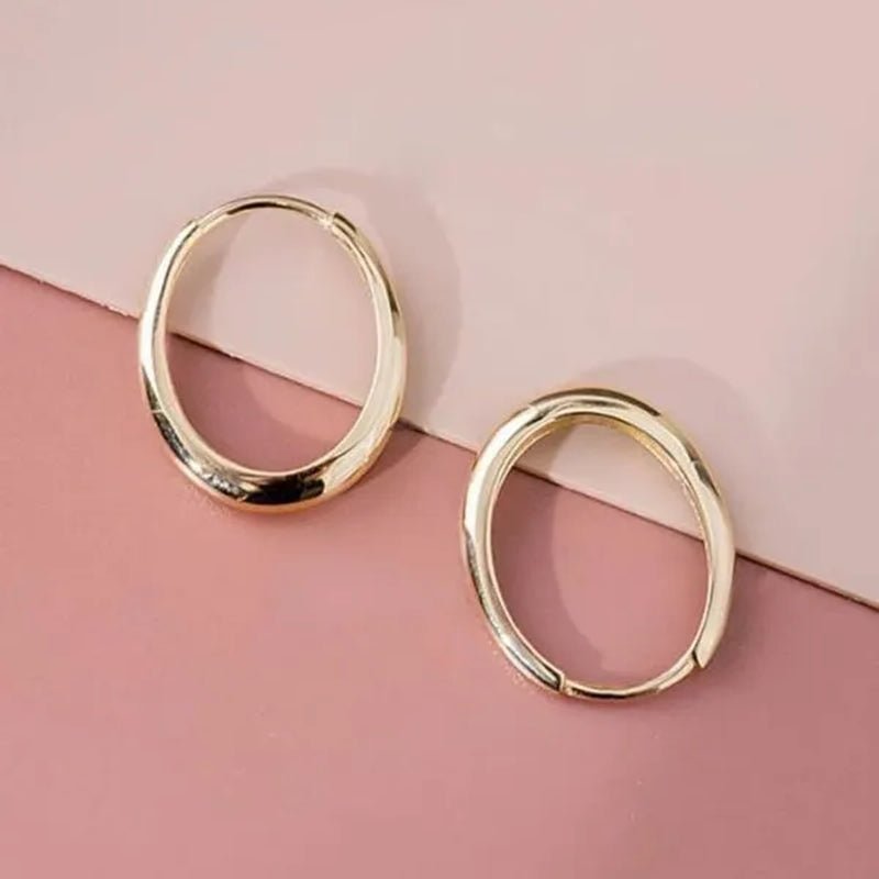 Gold Plated Hoop Earrings for Women Casual Party Simple Circle Earrings Jewelry - WORLD TIME VISITS