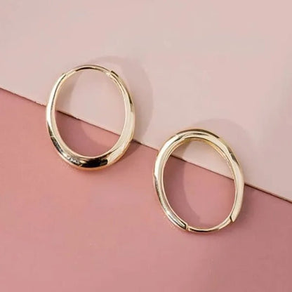 Gold Plated Hoop Earrings for Women Casual Party Simple Circle Earrings Jewelry - WORLD TIME VISITS
