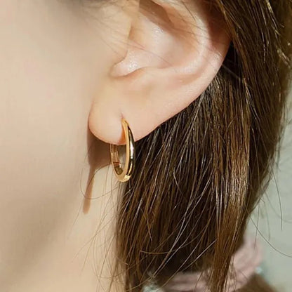 Gold Plated Hoop Earrings for Women Casual Party Simple Circle Earrings Jewelry