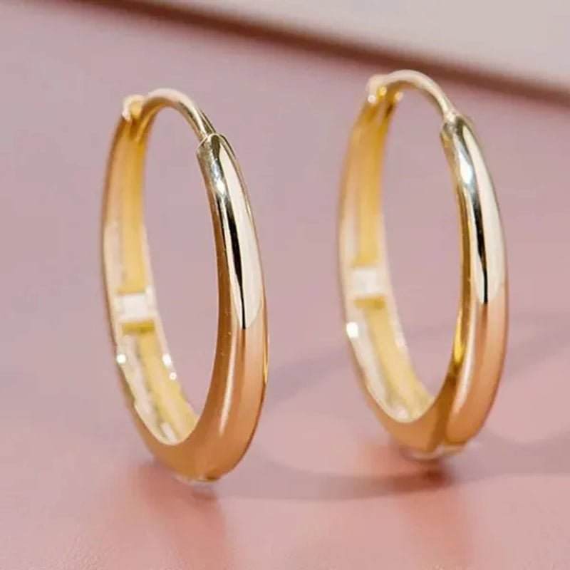 Gold Plated Hoop Earrings for Women Casual Party Simple Circle Earrings Jewelry