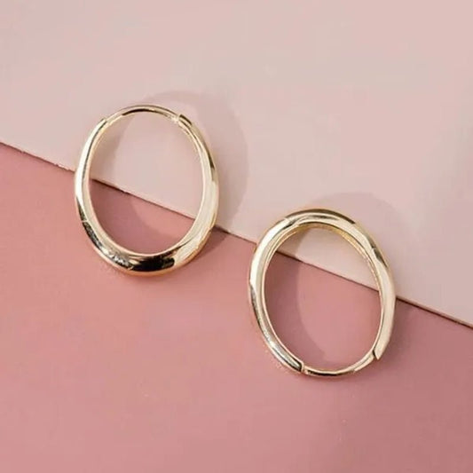 Gold Plated Hoop Earrings for Women Casual Party Simple Circle Earrings Jewelry - WORLD TIME VISITS
