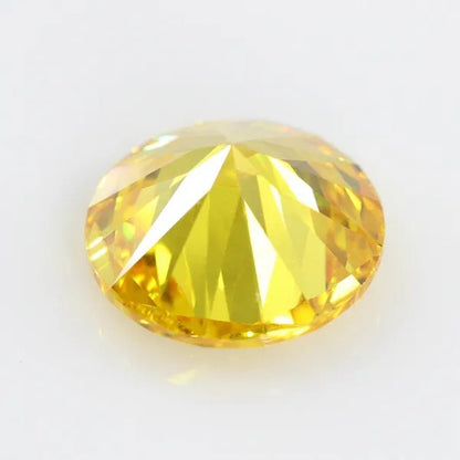 Golden Cubic Zirconia round Shape Brilliant Cut Loose CZ Stone Synthetic Gems for Jewelry
